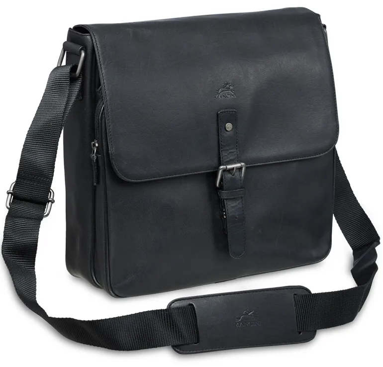 Mancini Leather Crossover Bag for 12" Laptop / Tablet with RFID Secure