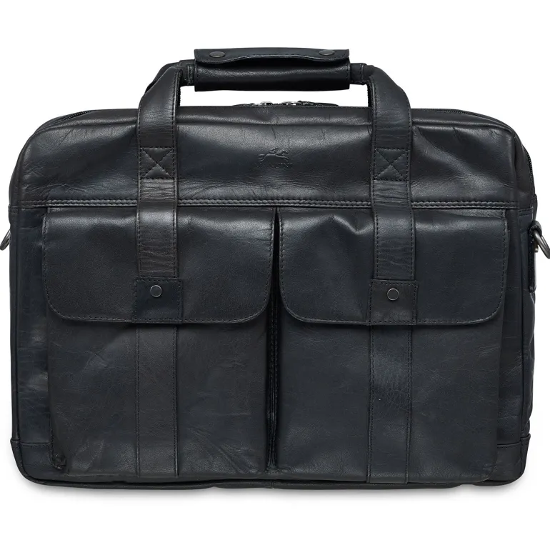 Mancini Leather Double Compartment Briefcase for 15.6" Laptop with RFI
