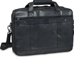 Mancini Leather Double Compartment Briefcase for 15.6
