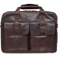 Mancini Leather Double Compartment Briefcase for 15.6" Laptop with RFI