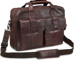 Mancini Leather Double Compartment Briefcase for 15.6" Laptop with RFI