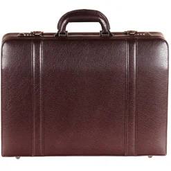 Mancini Leather Expandable Attache Case Burgundy | Altman Luggage
