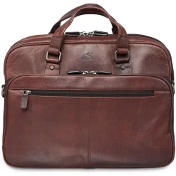 Mancini Leather Expandable Double Compartment Briefcase for 15.6'' Lap
