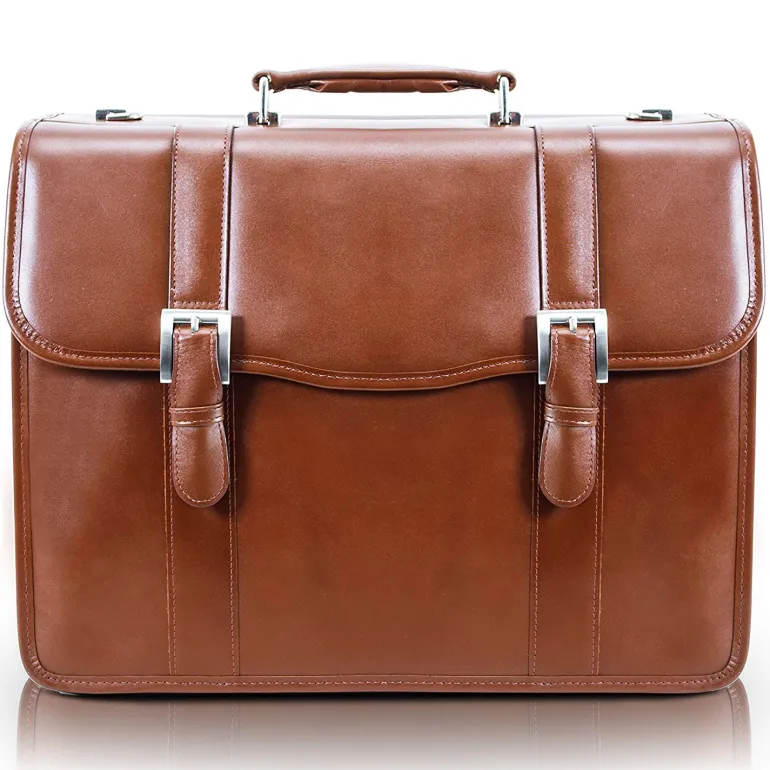 McKlein USA Flournoy 15" Leather Double Compartment Laptop Briefcase