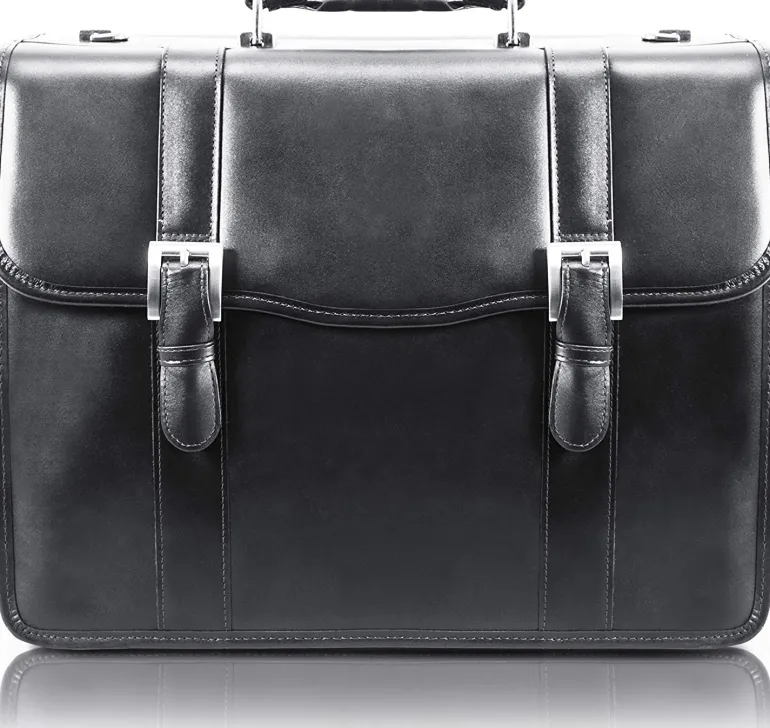 McKlein USA Flournoy 15" Leather Double Compartment Laptop Briefcase