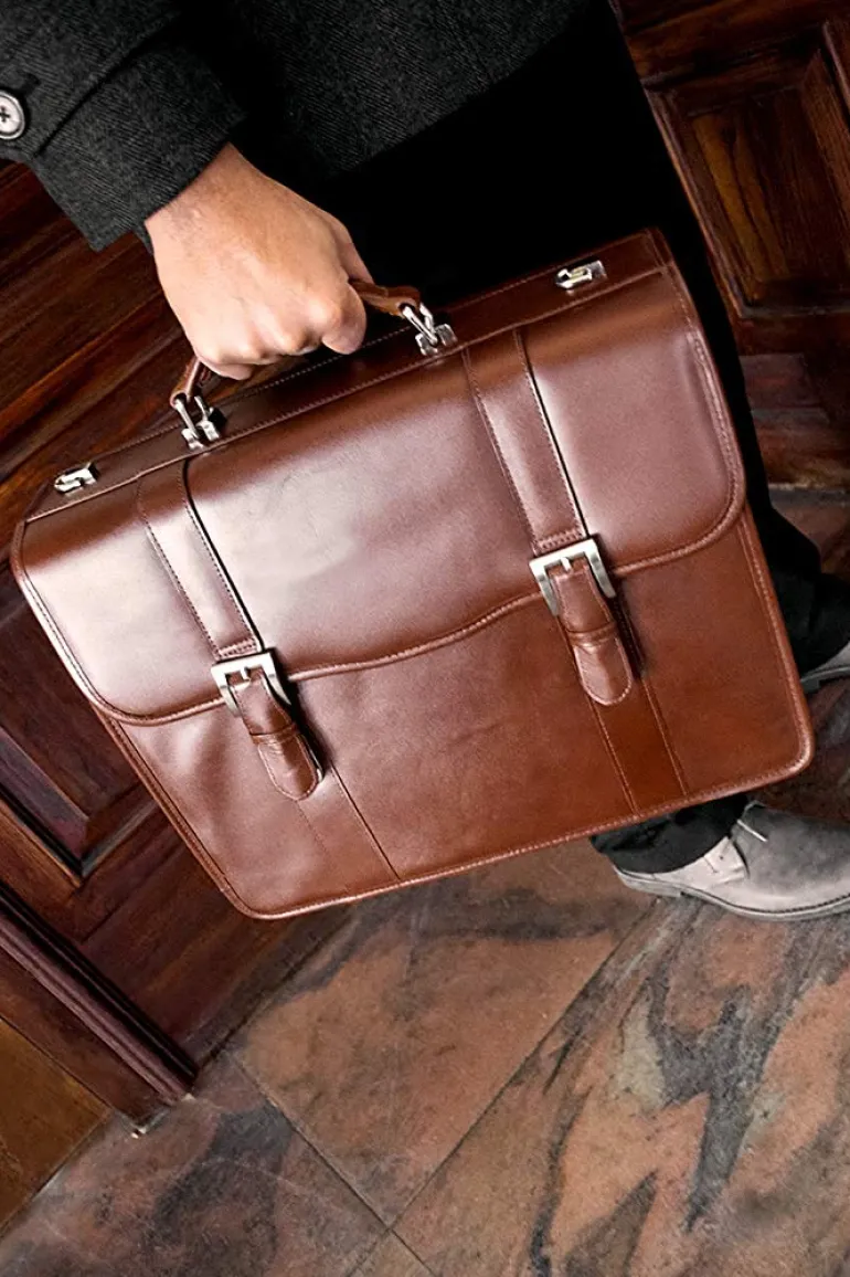 McKlein USA Flournoy 15" Leather Double Compartment Laptop Briefcase