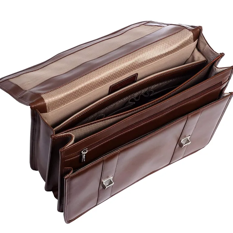 McKlein USA Flournoy 15" Leather Double Compartment Laptop Briefcase