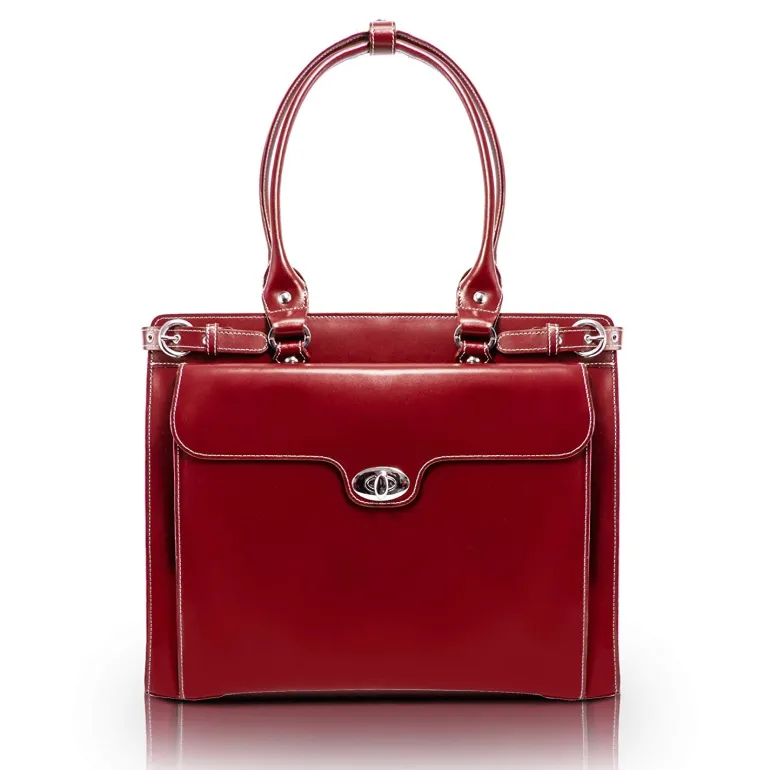 McKlein Winnetka 15.4" Leather Ladies' Laptop Briefcase w/Removable Sl