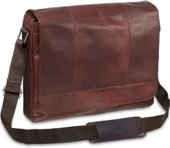 Messenger bag for 15'' Laptop / Tablet, 16.25" x 3.25" x 12", Brown