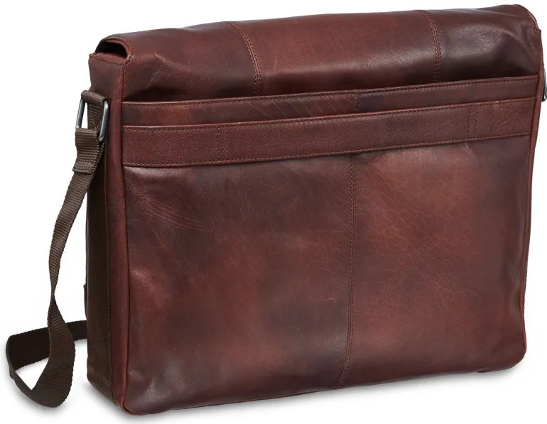 Messenger bag for 15'' Laptop / Tablet, 16.25" x 3.25" x 12", Brown