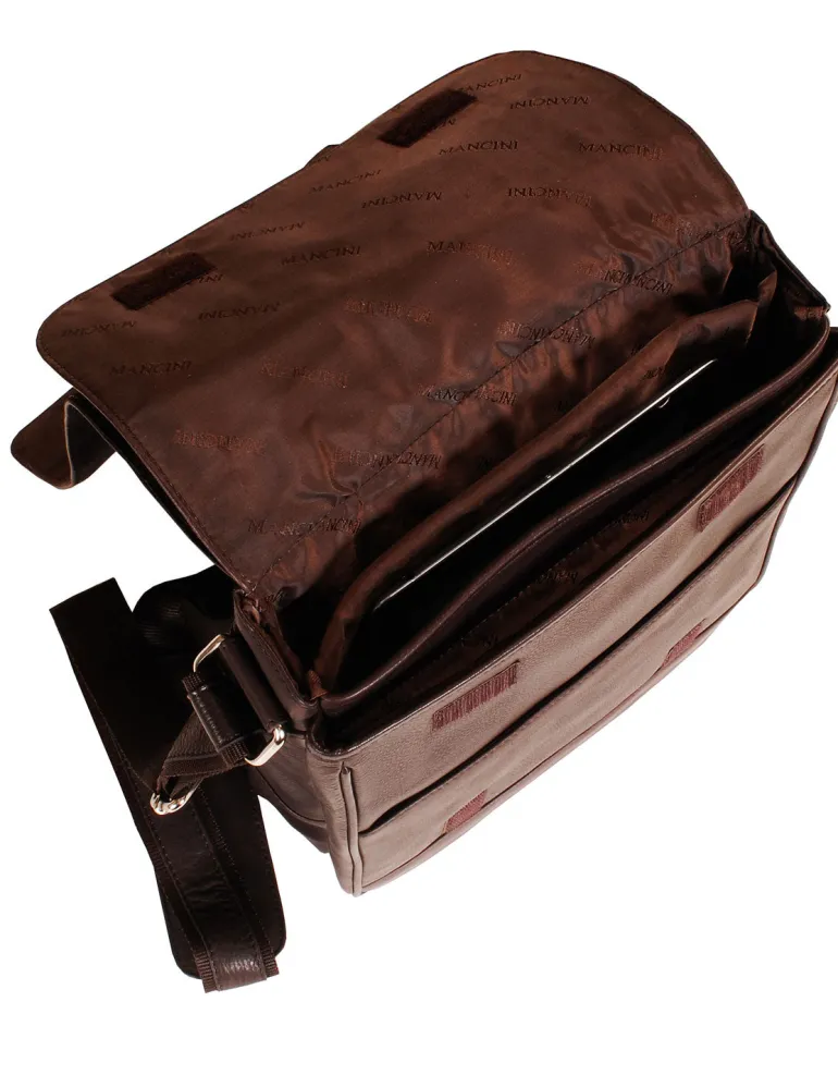 Messenger Style Tablet Bag, 10.5" x 4" x 12", Brown