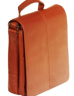 Messenger Style Tablet Bag, 10.5" x 4" x 12", Cognac
