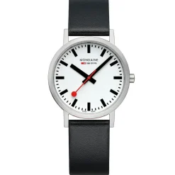 Mondaine CLASSIC BRUSHED CASE BLACK VEGAN GRAPE LEATHER A6603031416SBBV
