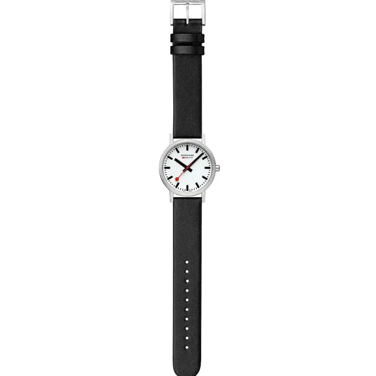 Mondaine CLASSIC BRUSHED CASE BLACK VEGAN GRAPE LEATHER A6603031416SBBV