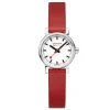 Mondaine EVO2 26 MM Watch, RED VEGAN GRAPE LEATHER | Altman Luggage