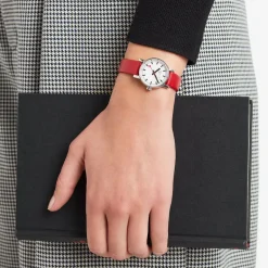 Mondaine EVO2 26 MM Watch, RED VEGAN GRAPE LEATHER | Altman Luggage