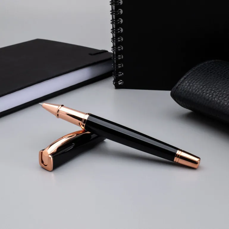 Monteverde USA Impressa Rollerball Pen Black With Gold Trim