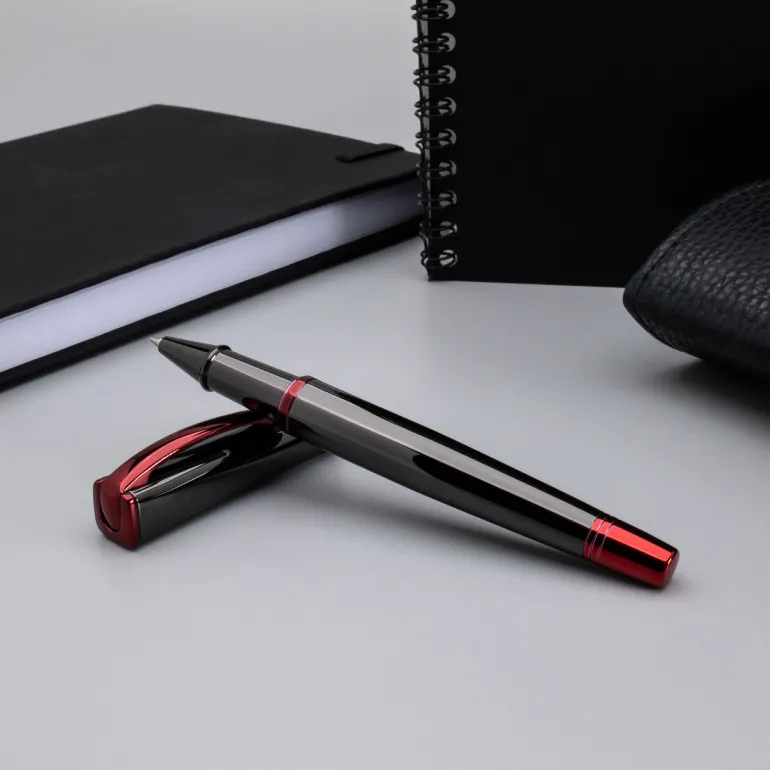 Monteverde USA Impressa Rollerball Pen Gunmetal With Red Trim