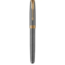 Parker Sonnet Prestige Cisele Silver GT Fountain Pen 18k nib | Altman Luggage