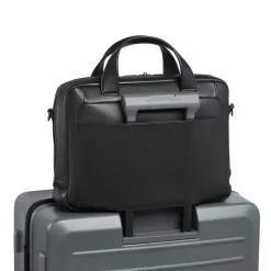 Porsche Design Roadster Leather Briefbag S Black | Altman Luggage