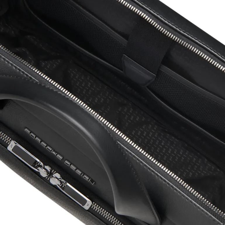 Porsche Design Roadster Leather Briefbag S Black | Altman Luggage