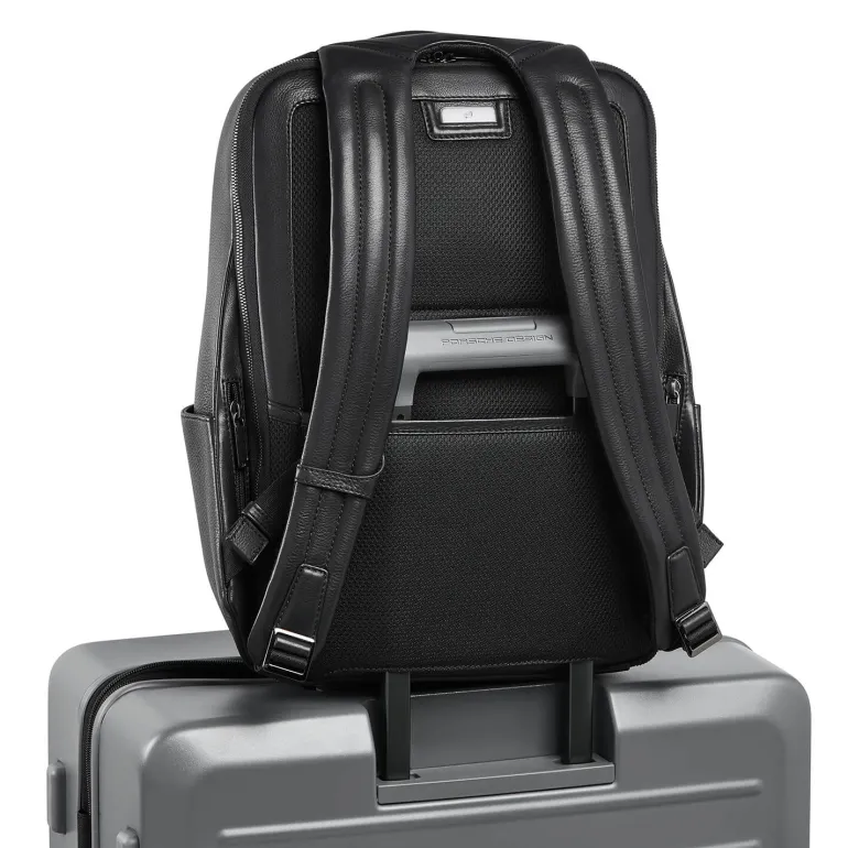 Porsche Design Roadster Leather Backpack Medium Black | Altman Luggage