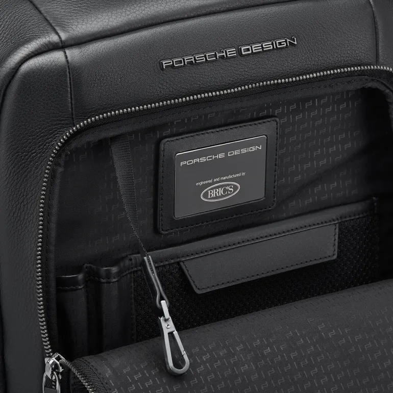 Porsche Design Roadster Leather Backpack Medium Black | Altman Luggage