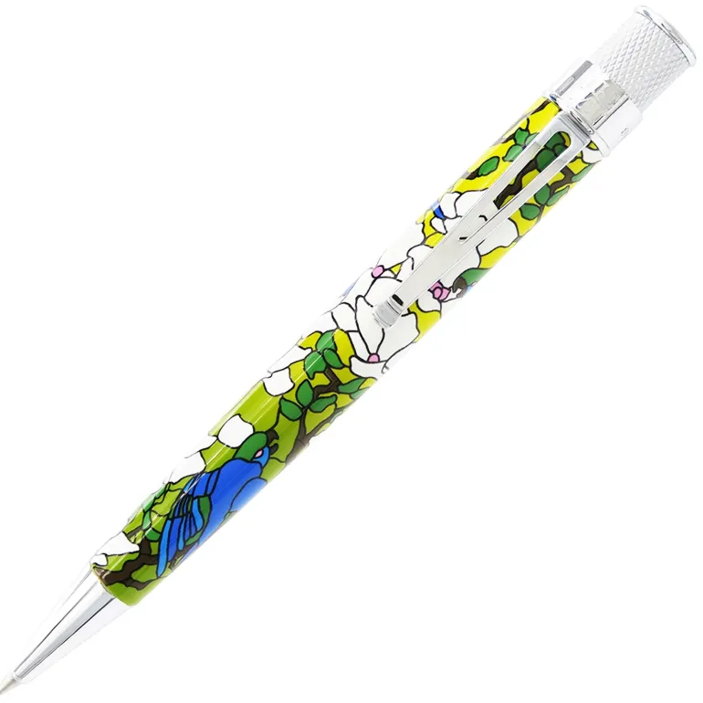 Retro 1951 Metropolitan Museum Tiffany LCT Favrile Parrots Rollerball Pen