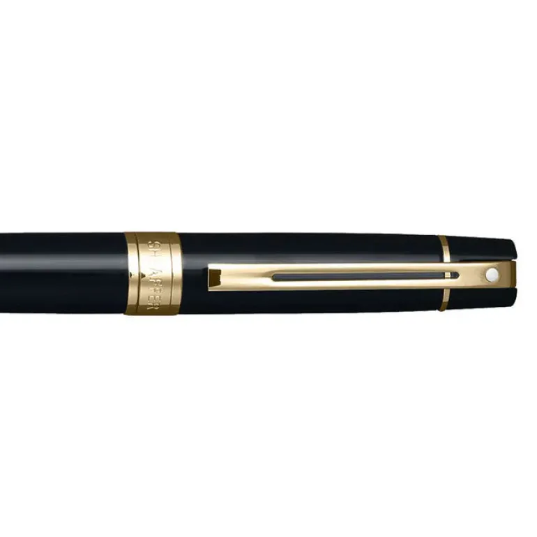 Sheaffer 300 9325 Glossy Black Ballpoint Pen With Gold-tone Trim