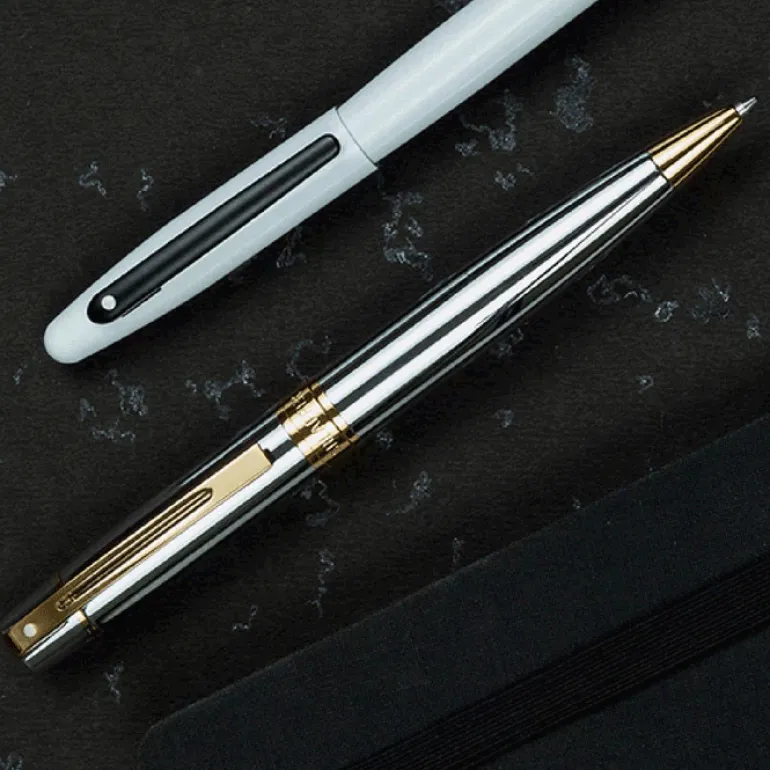 Sheaffer 300 Chrome with Gold Trims Ballpoint Pen | Altman Luggage