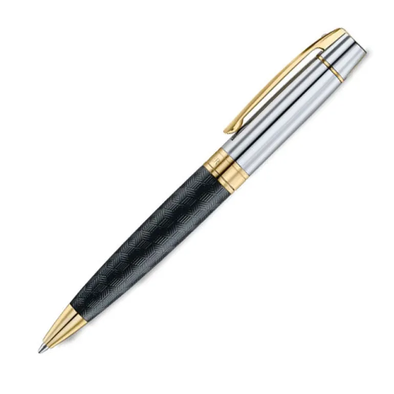 Sheaffer 300 ENGRAVED MATT BLACK BARREL AND SHINY CHROME CAP PVD GOLD TRIMS BP