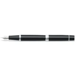 Sheaffer 300 Glossy Black Fountain Pen With Chrome Trims