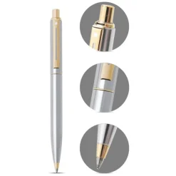 Sheaffer Sentinel 325 Brushed Chrome Ballpoint pen with Gold Tone Trim