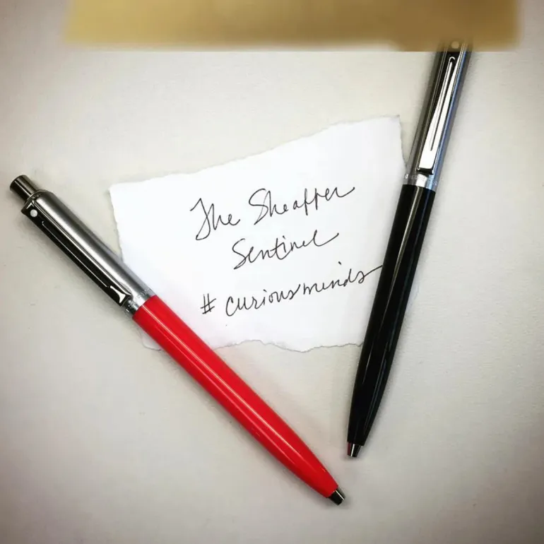 Sheaffer Sentinel Black and Chrome Ballpoint Pen With Chrome Trims