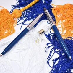 Sheaffer Sentinel Blue and Chrome Ballpoint Pen With Chrome Trims