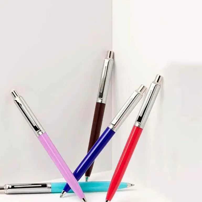 Sheaffer Sentinel Burgundy and Chrome Ballpoint Pen With Chrome Trims