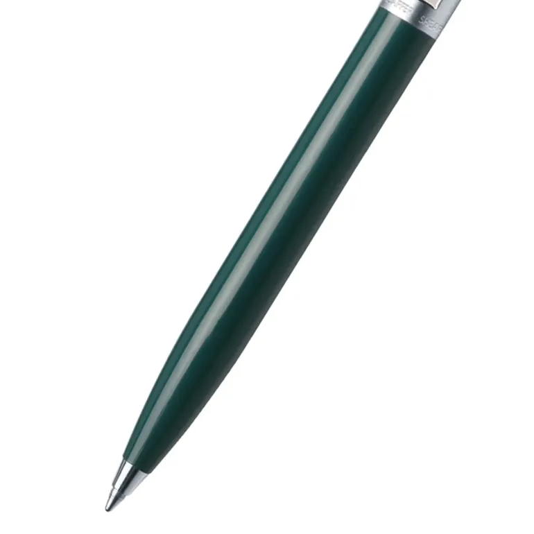 Sheaffer Sentinel Dark Green and Chrome Ballpoint Pen With Chrome Trims