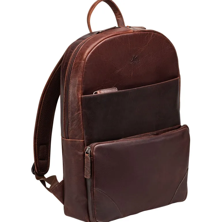Slim Backpack for 14" Laptop, 12" x 4" x 16.25", Brown