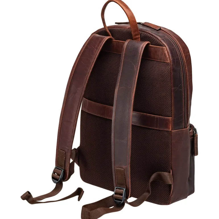 Slim Backpack for 14" Laptop, 12" x 4" x 16.25", Brown