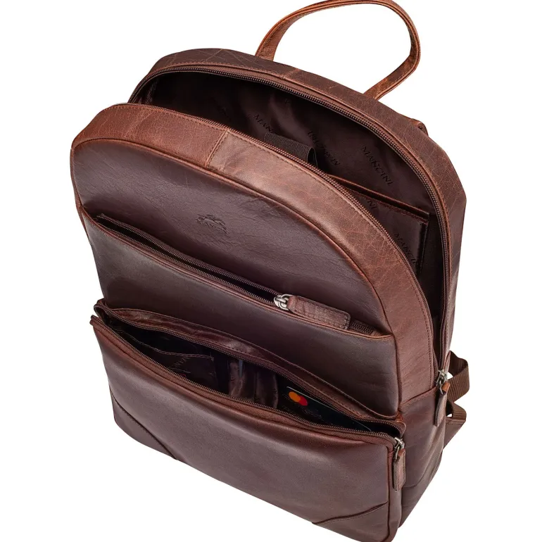 Slim Backpack for 14" Laptop, 12" x 4" x 16.25", Brown