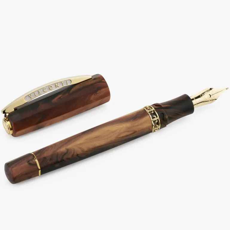 Visconti Medici Briarwood Ruthenium Fountain Pen | Altman Luggage
