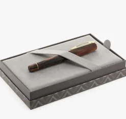 Visconti Medici Briarwood Yellow Gold Rollerball Pen | Altman Luggage