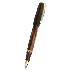 Visconti Medici Briarwood Yellow Gold Rollerball Pen | Altman Luggage