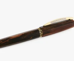 Visconti Medici Briarwood Yellow Gold Rollerball Pen | Altman Luggage