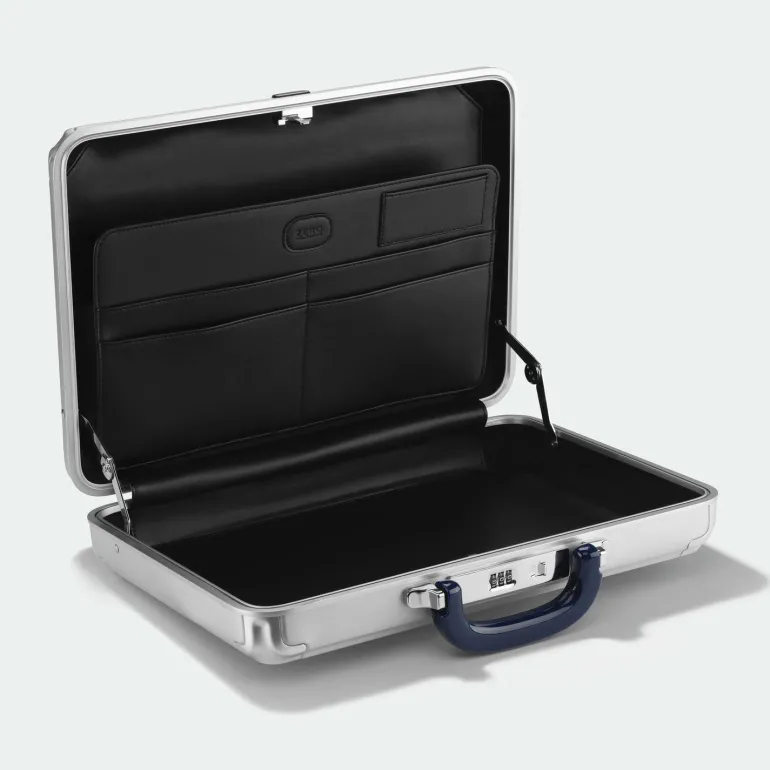Zero Halliburton Pursuit Aluminum Medium Attache Case Silver